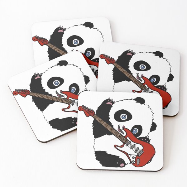 Item preview, Rockstar Panda- Electric Guitar Animal Illustration designed and sold by Cosmic-Meadows.