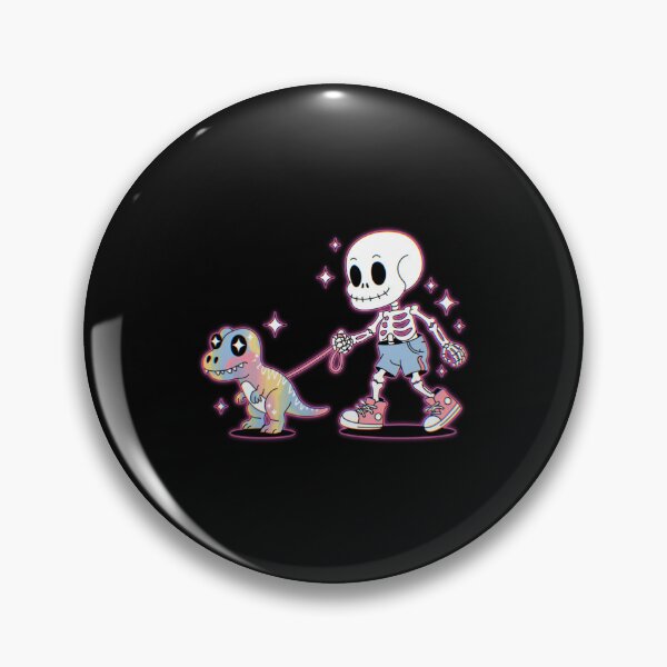 Item preview, Neon Skeleton Walking Dino - Playful Halloween Art designed and sold by Little Lantern Studio .