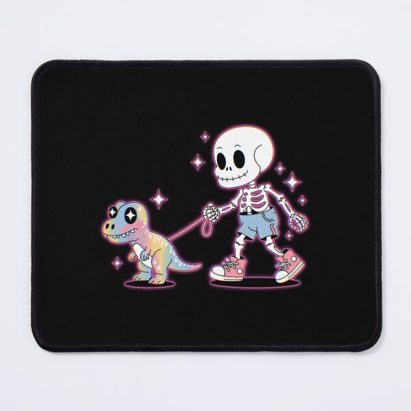 Item preview, Neon Skeleton Walking Dino - Playful Halloween Art designed and sold by Little Lantern Studio .