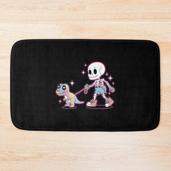 Item preview, Neon Skeleton Walking Dino - Playful Halloween Art designed and sold by Little Lantern Studio .