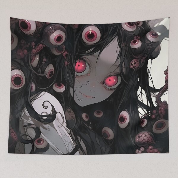 Item preview, Eerie Eyeball Monster Anime Girl designed and sold by bubblegoth.