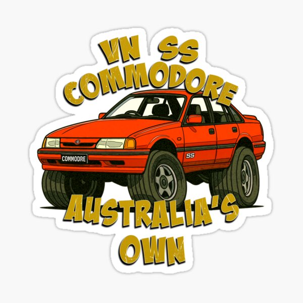 Vista previa del artículo con la obra «Dibujo animado del VN Commodore SS - Australia's Own - Arte australiano de muscle cars», diseñado y vendido por Michael van der Hoorn.