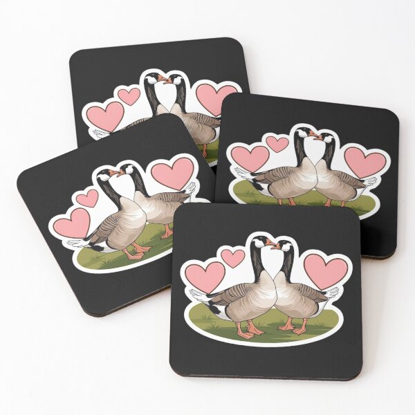 Item preview, Two Geese in Love Illustration designed and sold by bvdesignart.