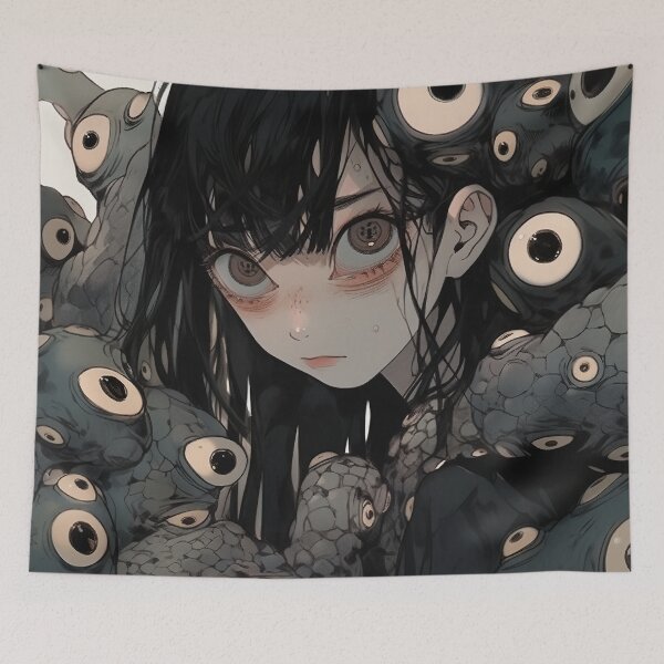 Item preview, Surreal Eyeball Nightmare Anime Girl designed and sold by bubblegoth.