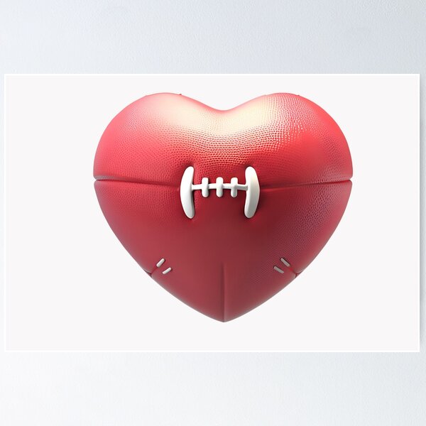 Item preview, Heart Shaped 3D American Football designed and sold by bvdesignart.