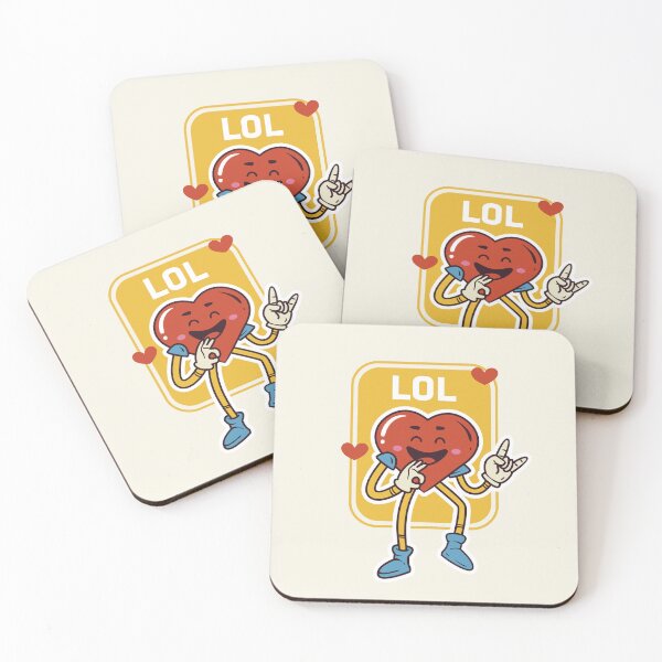 Item preview, 90's Style "LOL" Heart Character Graphic for Apparel, Prints, and Home Decor designed and sold by Tidal Ryse.