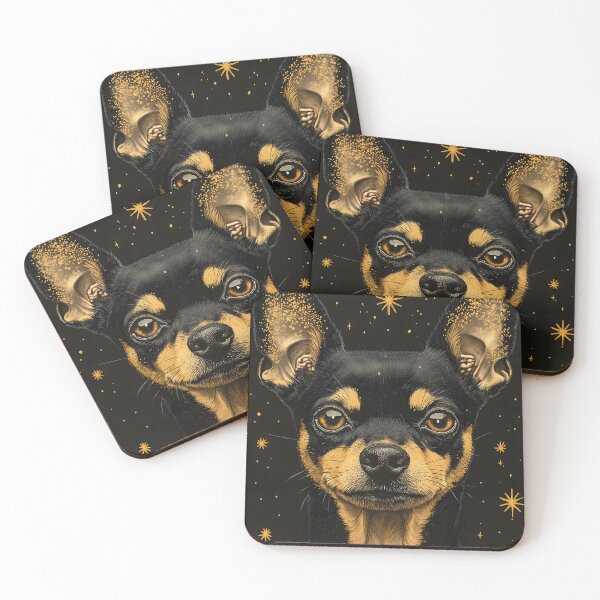 Item preview, Portrait Animal Galactic Chihuahua Under Stars Golden-Eared Aura designed and sold by bolleykoldl.