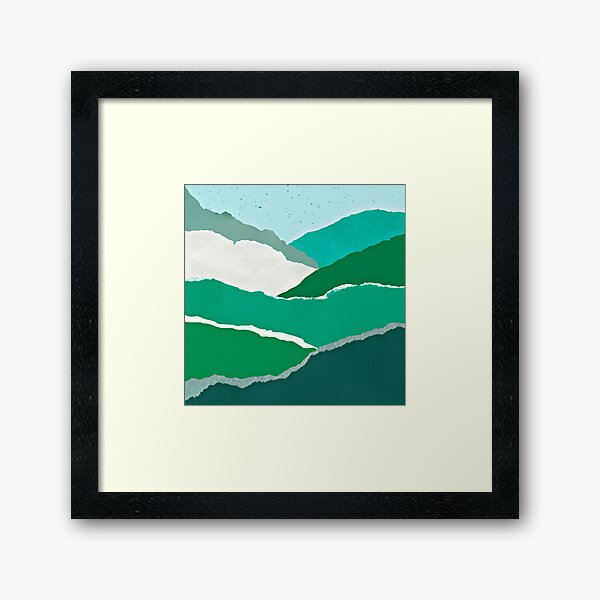Item preview, Montañas de color verde exuberante con texturas desgarradas y deshilachadas abstractas designed and sold by DEC02.