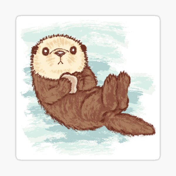 Item preview, Seeotter-Kindheitszeichnung designed and sold by jellis14.