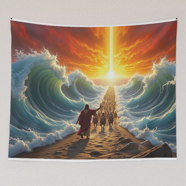 Item preview, Moses Parting the Red Sea Christian Art designed and sold by Gotcha29.