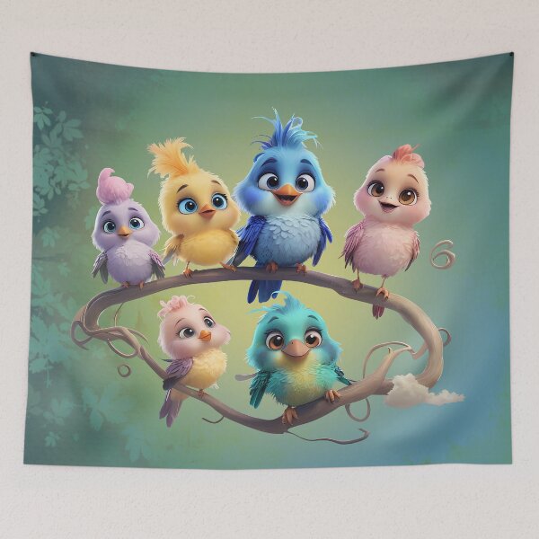 Item preview, A cute cartoon bird parade in vibrant colors. designed and sold by nicky2342.