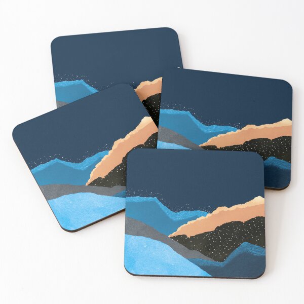 Item preview, Midnight Blue Abstract Torn Deckled Mountains Design designed and sold by DEC02.