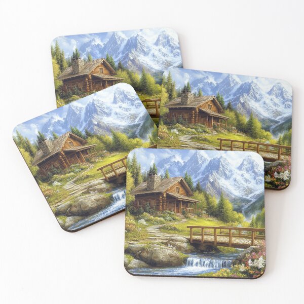 Item preview, Log Cabin In The Mountains  designed and sold by Myra365Art.