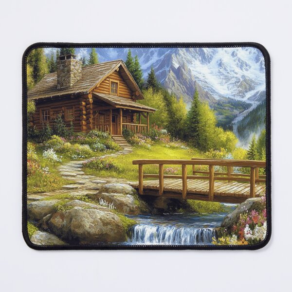 Item preview, Log Cabin In The Mountains  designed and sold by Myra365Art.