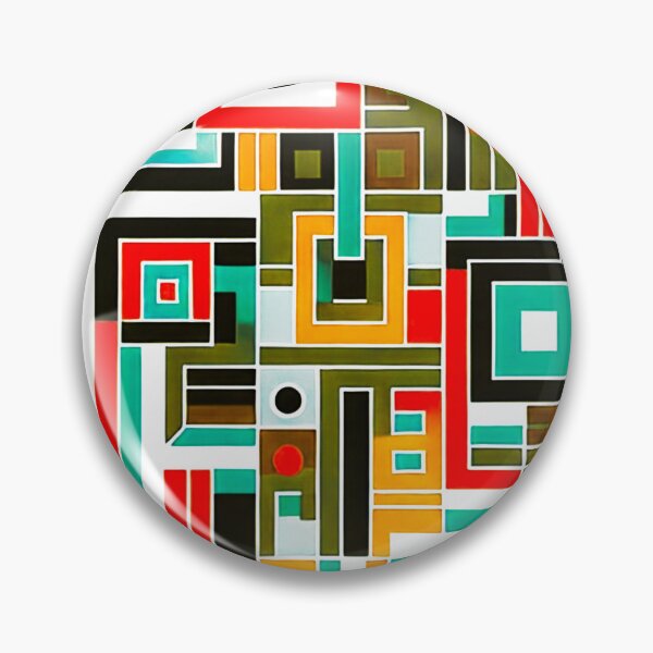 Item preview, Mid-Century Modern Mint, Mustard, And Red Geometric Pattern designed and sold by DEC02.