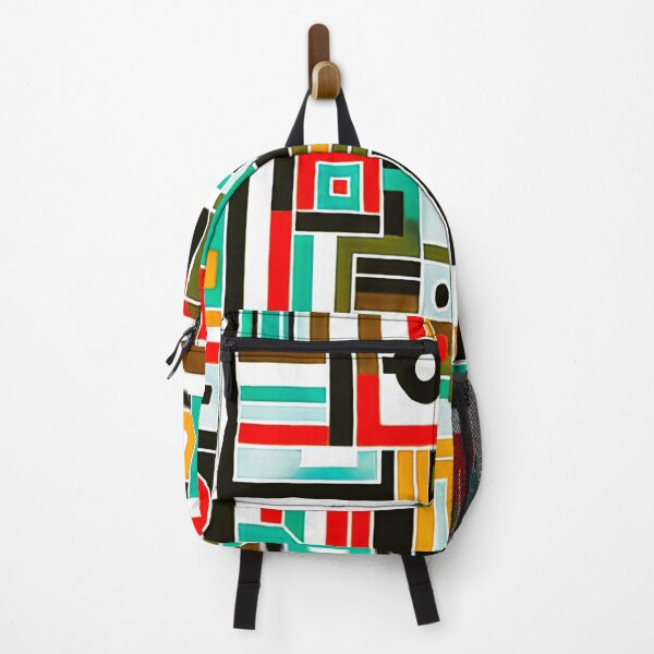 Item preview, Mid-Century Modern Mint, Mustard, And Red Geometric Pattern designed and sold by DEC02.
