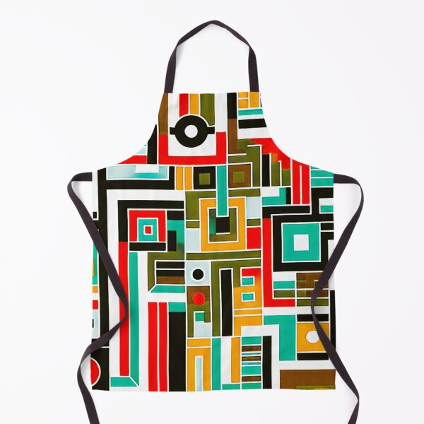 Item preview, Mid-Century Modern Mint, Mustard, And Red Geometric Pattern designed and sold by DEC02.