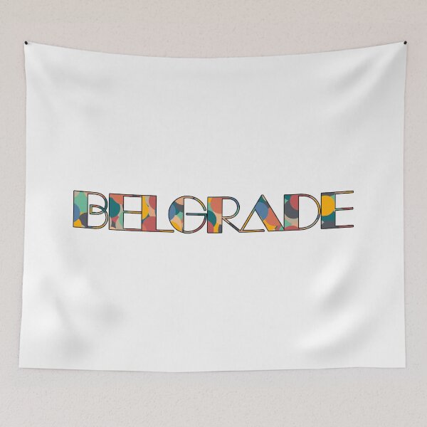 Item preview, Belgrade Retro Pop Typography Vibrant City Name Art designed and sold by Wanderful-roads.