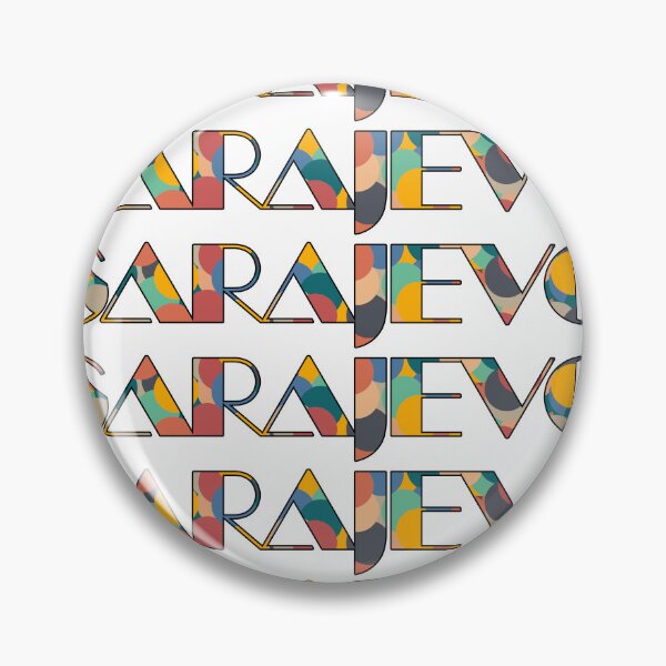 Item preview, Sarajevo Retro Pop Typography Vibrant City Name Art designed and sold by Wanderful-roads.