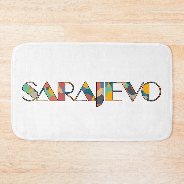 Item preview, Sarajevo Retro Pop Typography Vibrant City Name Art designed and sold by Wanderful-roads.