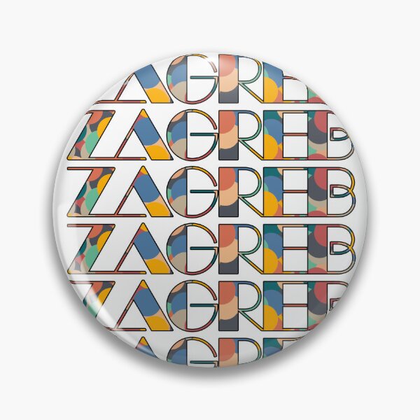 Item preview, Zagreb Retro Pop Typography Vibrant City Name Art designed and sold by Wanderful-roads.