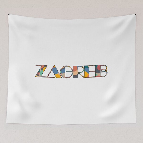 Item preview, Zagreb Retro Pop Typography Vibrant City Name Art designed and sold by Wanderful-roads.