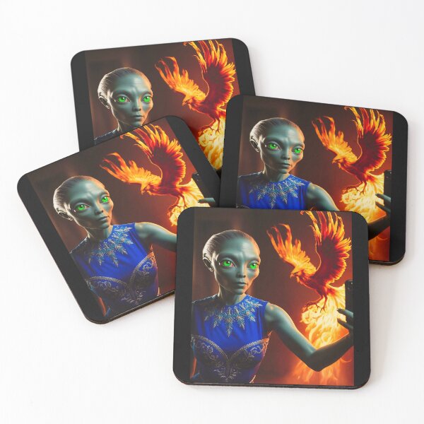 Item preview, Alien Selfie with a Phoenix designed and sold by StaggDevon.