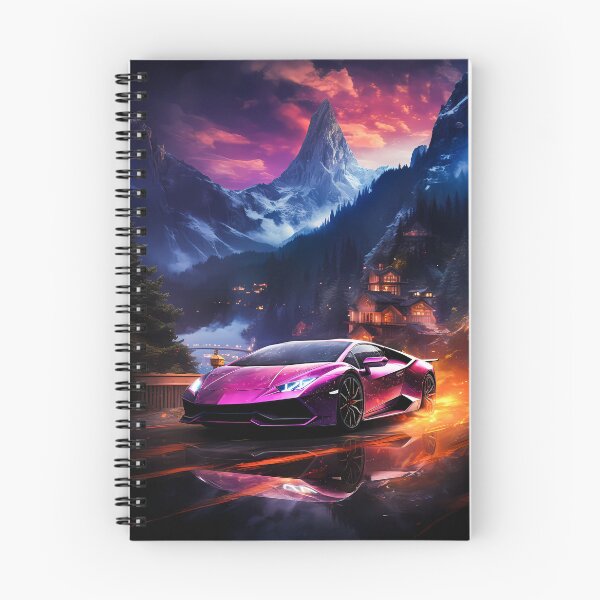 Item preview, Italian Supercar Racing Through Vibrant Mountain Sunset Landscape designed and sold by RevUpDesign.