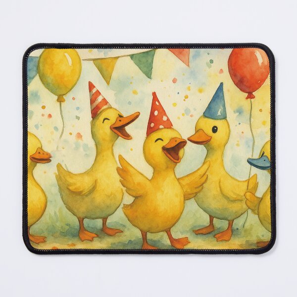 Item preview, funny ducks celebrating a party, birthday gift designed and sold by Mauswohn.