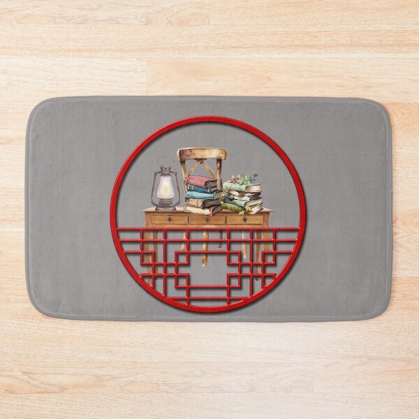 Item preview, Vintage Study Desk with Lantern and Books in Oriental Frame designed and sold by Nadia-joy.