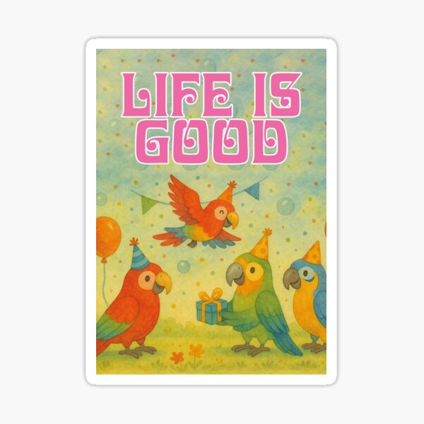 Item preview, Funny parrots celebrate birthday designed and sold by Mauswohn.