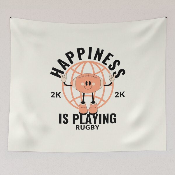 Item preview, Happiness is playing rugby designed and sold by Peerless-Prime.