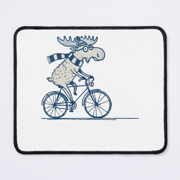 Item preview, Moose Bike Cartoon Design With Retro Humor designed and sold by LuminOrb.