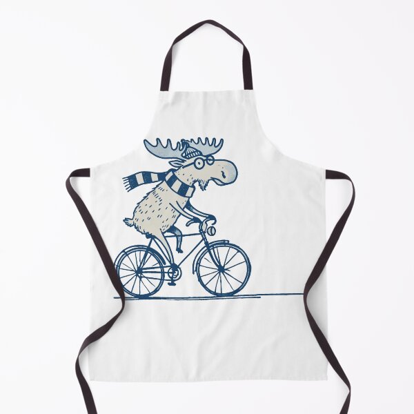Item preview, Moose Bike Cartoon Design With Retro Humor designed and sold by LuminOrb.