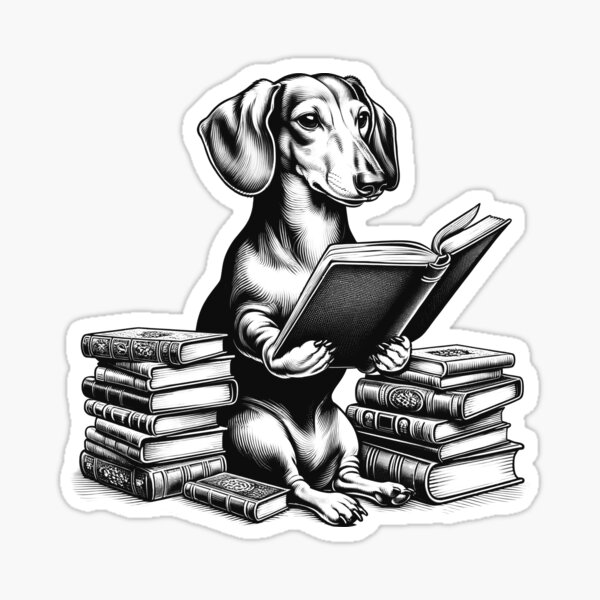 Item preview, Dachshund Reading Book Reader Bookworm Lover designed and sold by Kimberley King Art  King Art.