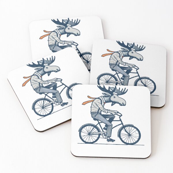 Item preview, Retro Cyclist Moose Motif For Real Bike Fans designed and sold by LuminOrb.