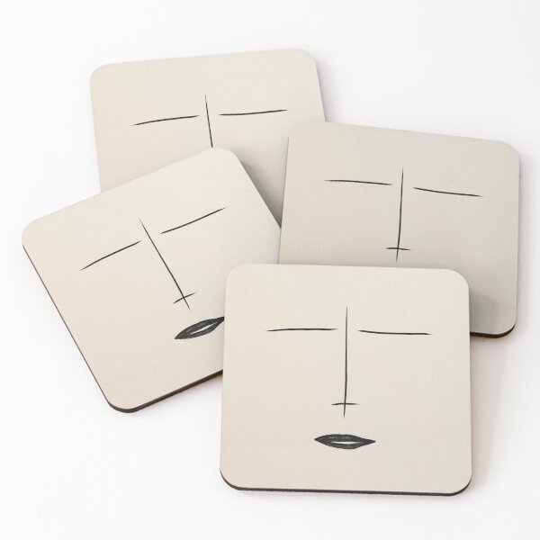 Item preview, Minimalist Face Linework – Elegant Simplicity in Black on Cream designed and sold by Patricks-Art.