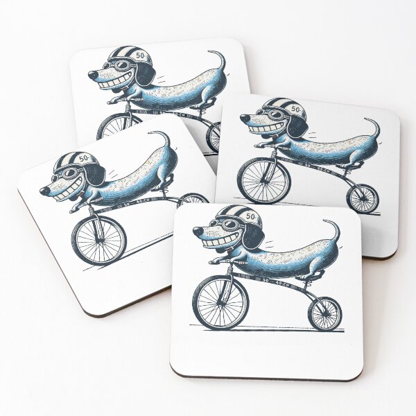 Item preview, Retro Dog Motif With Bicycle For Cycling designed and sold by LuminOrb.