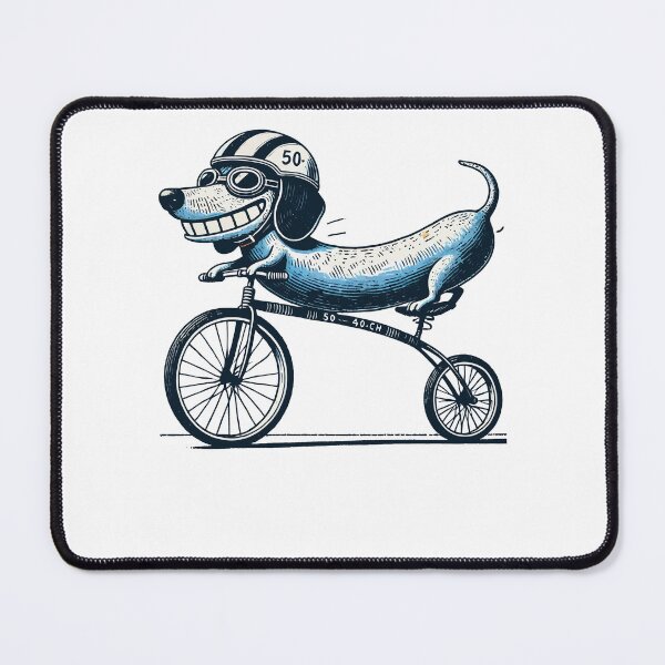 Item preview, Retro Dog Motif With Bicycle For Cycling designed and sold by LuminOrb.