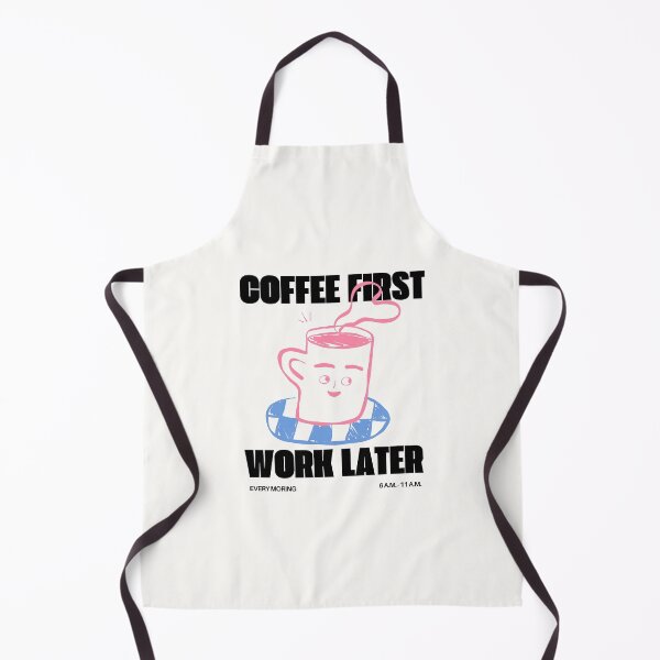 Item preview, Coffee First, Hustle Later: Minimalist Blue & Pink Art designed and sold by SmolSummer.Homie.