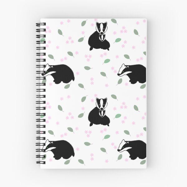 Item preview, Cute badger family and flowers on white designed and sold by QuirkyCraftz.