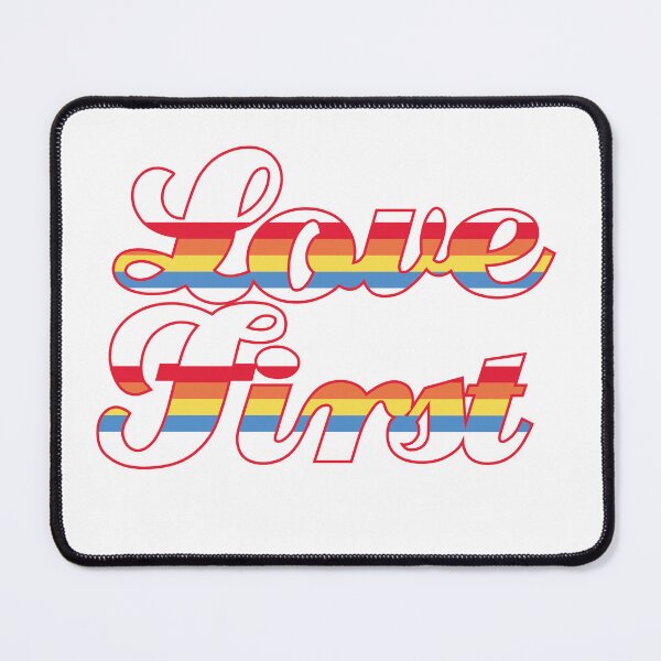 Item preview, Love First – Retro Rainbow Positive Message designed and sold by The secret storage room.