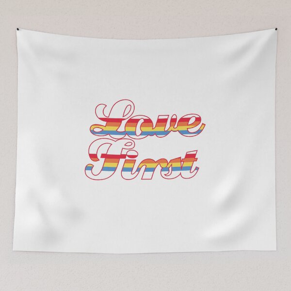 Item preview, Love First – Retro Rainbow Positive Message designed and sold by The secret storage room.