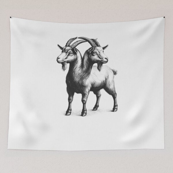 Item preview, Two Headed Goat Weird Oddities Unusual Mysterious designed and sold by Kimberley King Art  King Art.