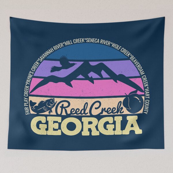Item preview, Reed Creek Georgia Sunset Retro Vintage Local Pride Logo designed and sold by CRHPOD20.