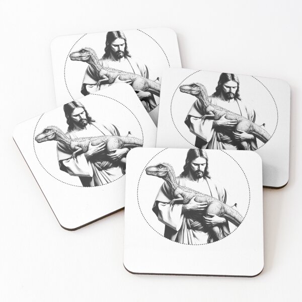 Item preview, Jesus Holding Dinosaur Weird Unusual Cool Christian Offensive designed and sold by Kimberley King Art  King Art.
