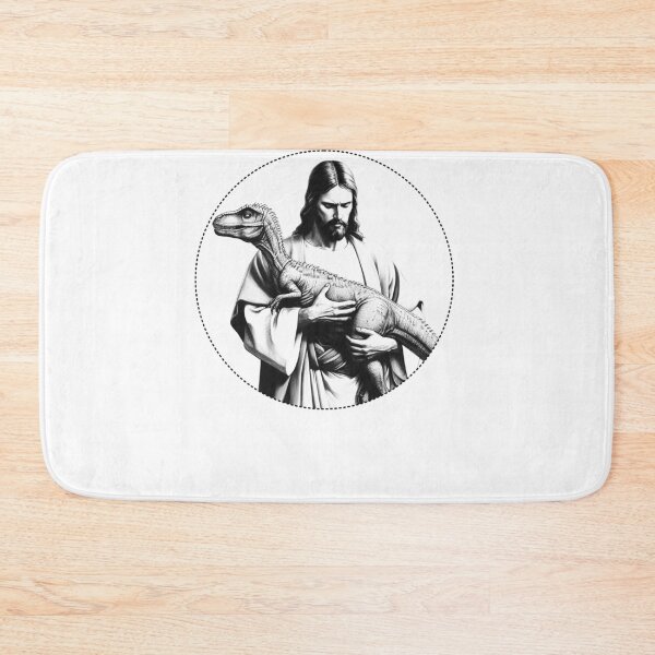 Item preview, Jesus Holding Dinosaur Weird Unusual Cool Christian Offensive designed and sold by Kimberley King Art  King Art.