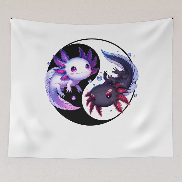 Item preview, Kawaii Axolotls Yin Yang Japanese Axolotl Animals Lover designed and sold by Kimberley King Art  King Art.