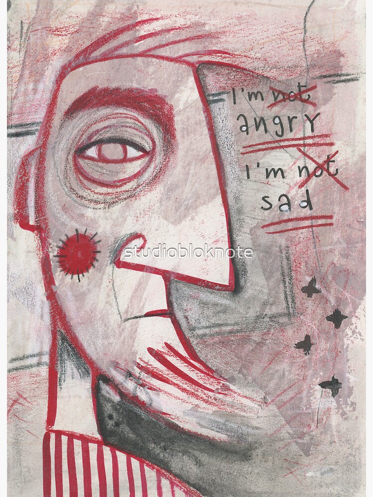 Thumbnail 2 of 2, Art Board Print, Angry and sad designed and sold by studiobloknote.