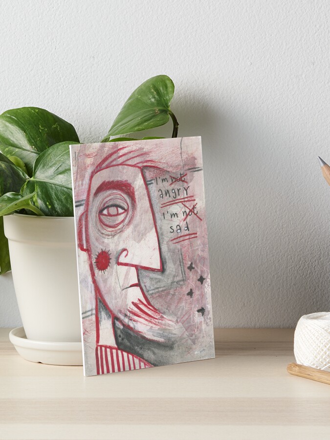 Thumbnail 1 of 2, Art Board Print, Angry and sad designed and sold by studiobloknote.